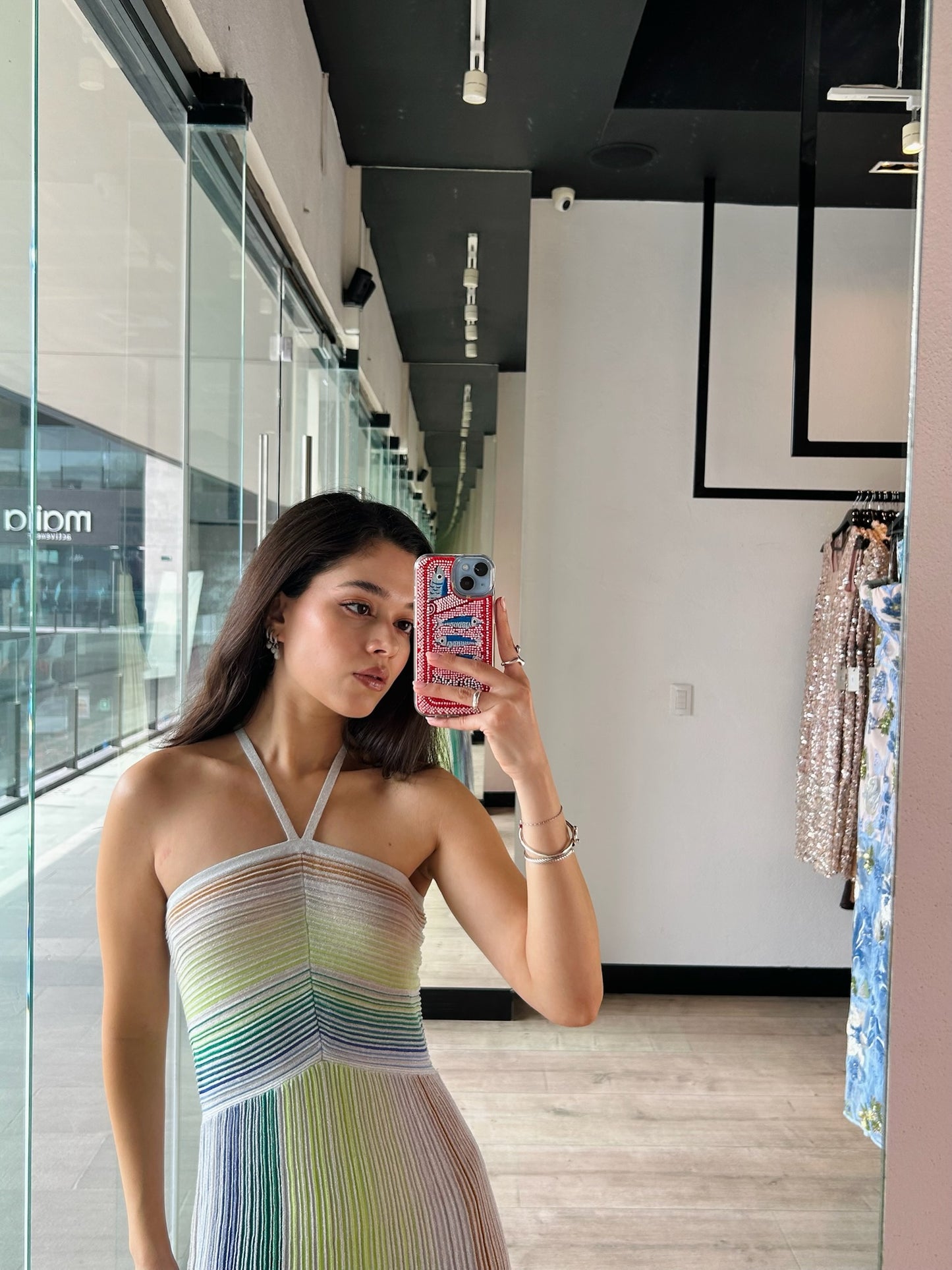 Mermaid Striped Knit Maxi Dress