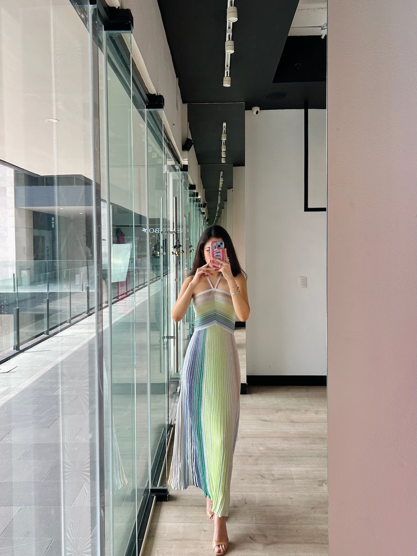 Mermaid Striped Knit Maxi Dress