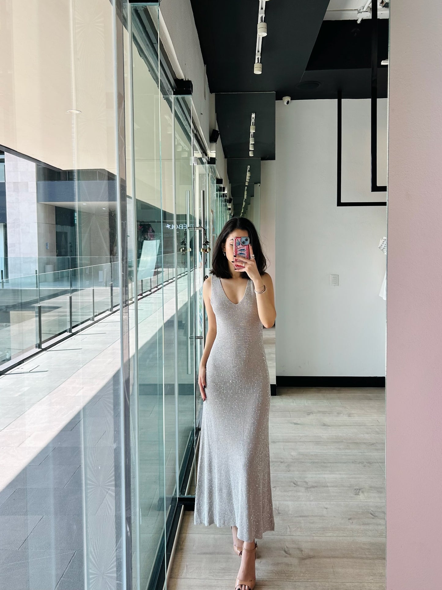 Gray Halter Dress