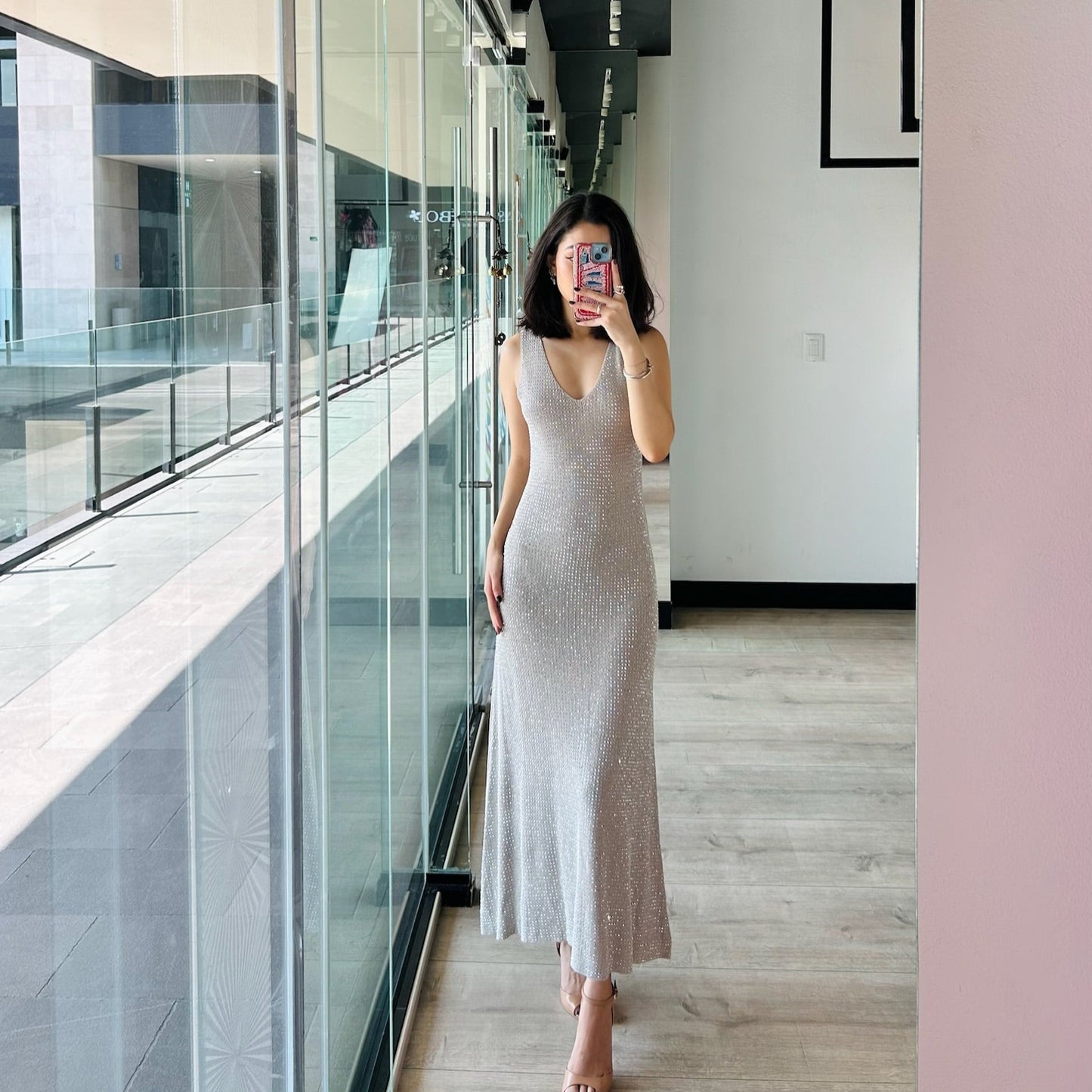 Gray Halter Dress