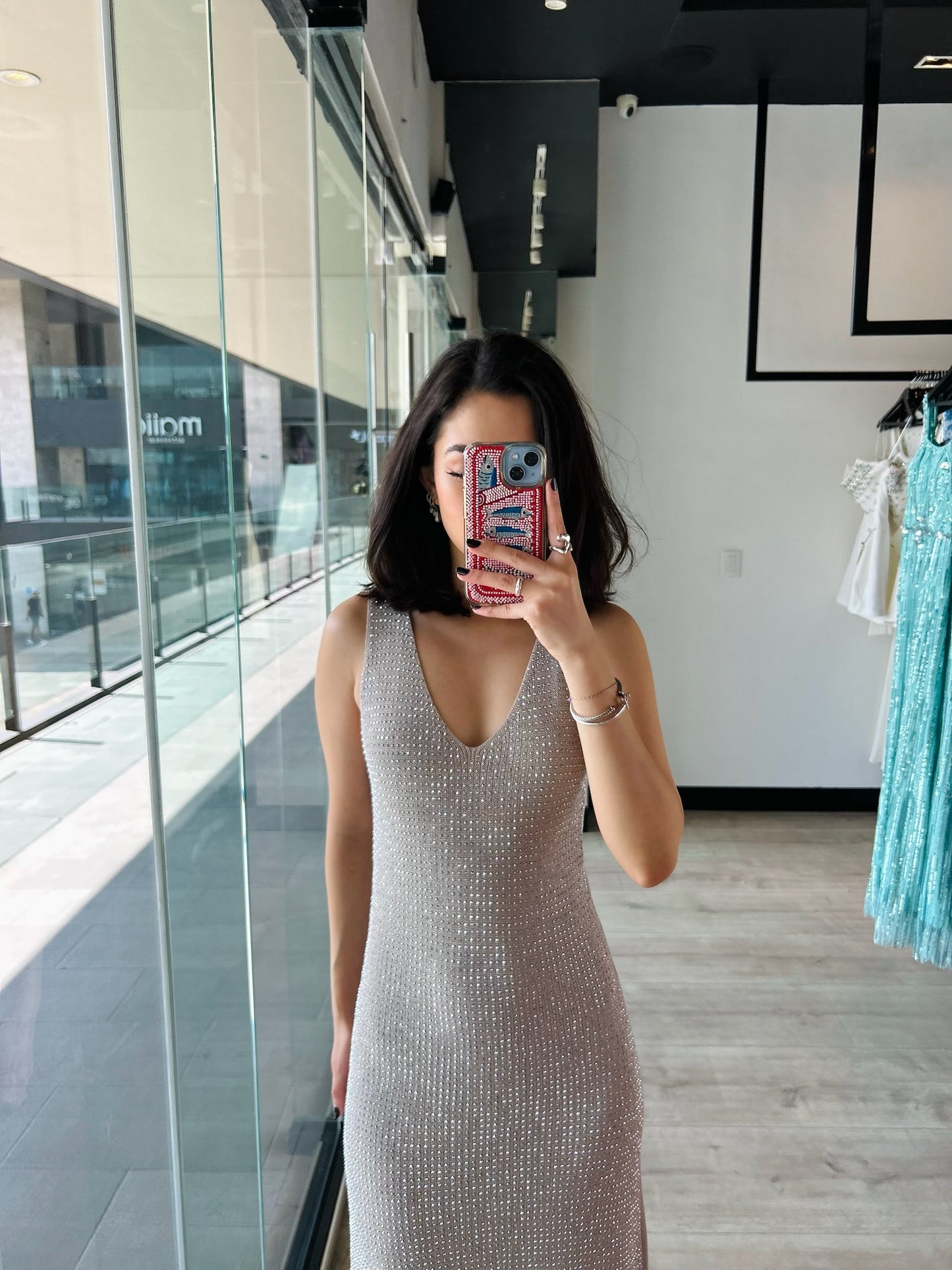 Gray Halter Dress
