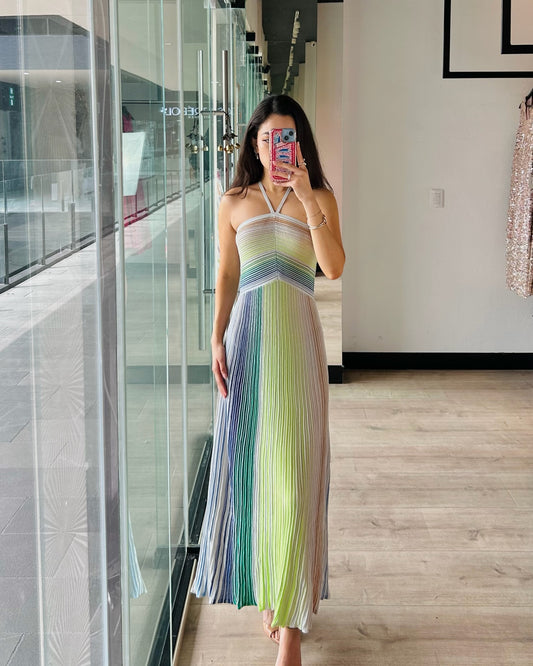 Mermaid Striped Knit Maxi Dress