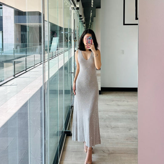 Gray Halter Dress