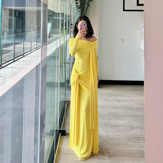 Yellow Diagonal Maxi Dress